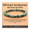 AD Beads Handmade Gemstone Stretch Elastic Bracelet Crystal Healing Reiki Nature's Beauty and Spiritual Essence Unisex (6mm, African Turquoise (Spiritual growth)) view 1