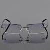 TAJMDGW Diamond Cutting Reading Glasses for Men, +2.0 Multifocus Readers, Rimless Square Computer Readers Anti Blue(Grey,+2.5) view 3