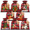 MDCGFOD 24PCS Christmas Small Burlap Bags, 5x7in Christmas Drawstring Treat Bags, Xmas Red Plaid Linen Gift Reusable Candy Goodie Wrapping for Holiday Party Favors Supplie view 1