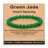 AD Beads Handmade Gemstone Stretch Elastic Bracelet Crystal Healing Reiki Nature's Beauty and Spiritual Essence Unisex (6mm, Green Jade (Heart Opening)) view 1
