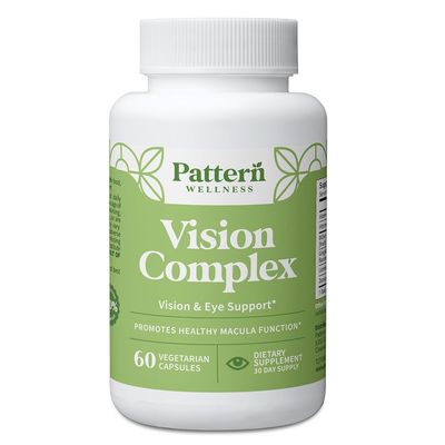 Pattern Wellness Vision Complex Supplement Daily Eye & Visual Function Support Herbal Extract & Vitamin Blend 60 Vegan Capsules