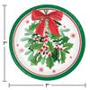 Trendware Holly Jolly Christmas Dessert Paper Plates, 24 Count, Disposable 7" Salad Plates for Christmas & Winter Holidays view 3