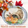 Trendware Decadent Cornucopia Oval Thanksgiving Dinner Paper Plates, 24 Count, Decorative 12" x 9.25" Heavy Duty Dinner Plates for Thanksgving Dinner view 2