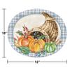 Trendware Decadent Cornucopia Oval Thanksgiving Dinner Paper Plates, 24 Count, Decorative 12" x 9.25" Heavy Duty Dinner Plates for Thanksgving Dinner view 3