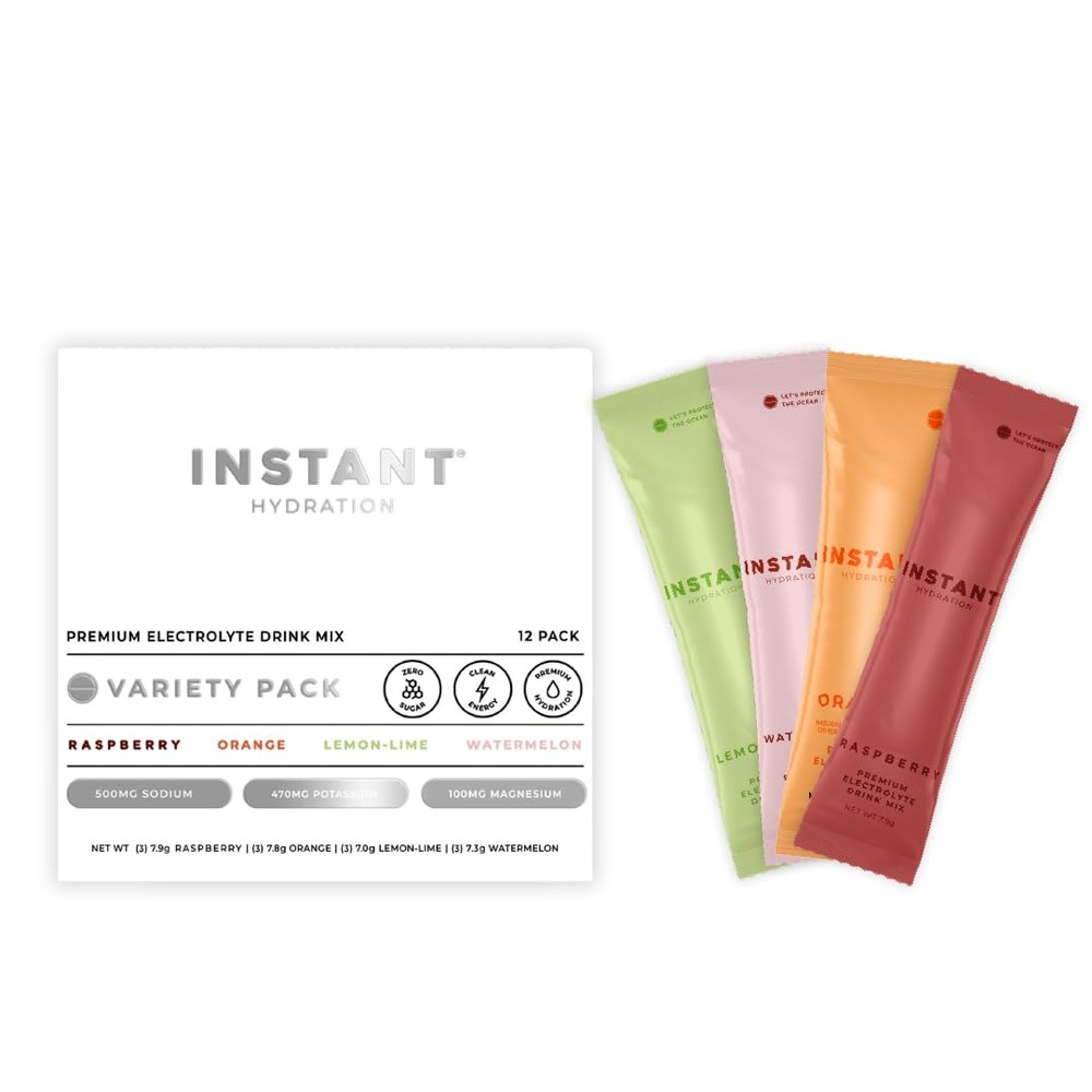 Instant Hydration Electrolytes Powder Packets - Variety Pack - Zero Sugar - Keto, Vegan, Gluten-Free, Non-GMO - Boost Recovery, Brain Function, Muscle & Tissue Health - 12 Sticks