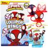 Spidey and His Amazing Friends Birthday Party Favor, Individually Wrapped Lollipop Rings, Ghost-Spider, and Miles Morales Decorated Suckers, Box of 18 view 1