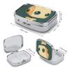 Pill Case Rectangle Pill Box with 2 Compartment (designName) Pill Organizer Waterproof Medicine Organizer Box for Travel Metal Pill Containers for Medication Planner view 2