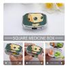 Pill Case Rectangle Pill Box with 2 Compartment (designName) Pill Organizer Waterproof Medicine Organizer Box for Travel Metal Pill Containers for Medication Planner view 4