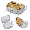 Pill Case Rectangle Pill Box with 2 Compartment (designName) Pill Organizer Waterproof Medicine Organizer Box for Travel Metal Pill Containers for Medication Planner view 2