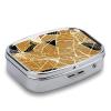 Pill Case Rectangle Pill Box with 2 Compartment (designName) Pill Organizer Waterproof Medicine Organizer Box for Travel Metal Pill Containers for Medication Planner view 3