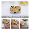 Pill Case Rectangle Pill Box with 2 Compartment (designName) Pill Organizer Waterproof Medicine Organizer Box for Travel Metal Pill Containers for Medication Planner view 4