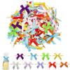 PH PandaHall 90PCS Twist Tie Bows 9 Colors Satin Ribbon Bows Pre-Tied Twist Tie Bows Soft Packaging Bows Small Premade Craft Bows for Gift Wrapping Christmas Wedding Party 1.9-2.3 x2-2.3 inches view 1