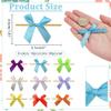 PH PandaHall 90PCS Twist Tie Bows 9 Colors Satin Ribbon Bows Pre-Tied Twist Tie Bows Soft Packaging Bows Small Premade Craft Bows for Gift Wrapping Christmas Wedding Party 1.9-2.3 x2-2.3 inches view 2