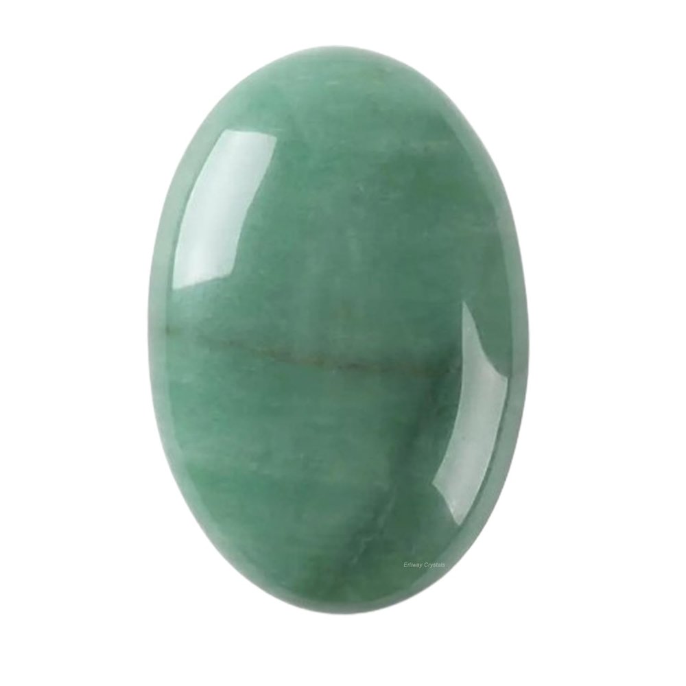 Erliway Natural Green Aventurine Palm Stone Crystal, 2"-2.3" Large Healing Pocket Worry Stone, Polished Crystals and Healing Stones for Anxiety Stress Relief Therapy