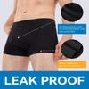 IRISMORII Mens Incontinence Underwear Washable Leak and Odor Protection 60ml Absorbency Covered Waistband Boxer Briefs 3 Pack (Black-Black-Gray, 2XL) view 3