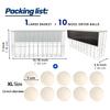 10 XL Wool Dryer Balls Laundry Reusable from New Zealand Wool & Magnetic Dryer Ball Holder - Laundry Wool Dryer Balls Storage Containers: Easy Install Without Tools, Magnetic Basket for Dryer Balls view 4
