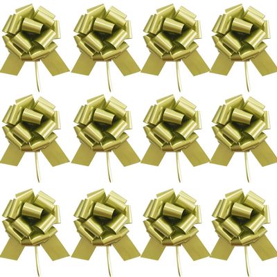 12 PCS Large Pull Bows, Bows for Gift Wrapping,6 Inches,Christmas Party Birthday Gift Wedding Ribbon Bows for Valentines Day, Birthday, Anniversary,Wedding,Florist Packaging (Bean Green)