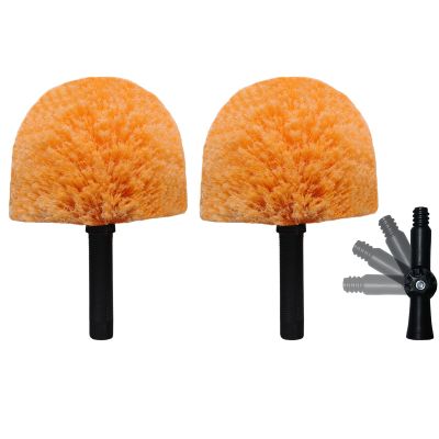 2 Pack Tockrop Twist-On Cobweb Duster Head Brush  High Efficiency Spider Web Brush with Universal Joint for Outdoor & Indoor Corner Web Cleaning  Fits Standard Acme Threaded Poles  Brush Head Only