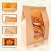 50pcs Large Paper Bread Bags for Sourdough Breads Storage/Bakery Packaging Bags with Window, Homemade Bread Loaf Bag with Tin Tie Tab Lock for Cookies and Treats (13.7''x8.2''x3.5'') view 3