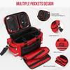 Medical Bag Empty First Aid Bag Home Health Nurse Bag Empty First Aid Storage Bag with Detachable Divider Medical Supplies Emergency Responder Trauma Bag for Nursing Student,Therapist,Doctors view 3