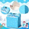 Cholemy 36 Pcs Christmas Gift Boxes with Lids Small Squared Boxes with Ribbon Bow 4x4x4 Inch for Christmas Party Favor Present Packaging Xmas Holiday Gift Wrap, 12 Designs(Winter Style) view 2