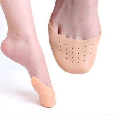 1 Pair Brown Soft Silicone Gel Pointe Ballet Dance Shoe Toe Pads Toe Protector with Breathable Hole One Size Instant Cooling and Soothing Relief Gel Blister Pads Bunion Pads Foot,Health Care