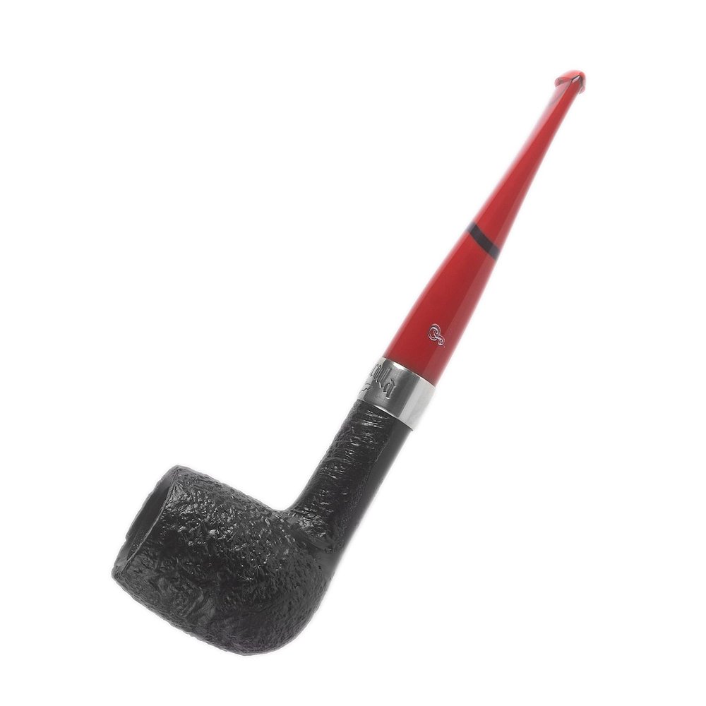 Peterson Pipes Dracula Collection - Red & Black Handmade Wood Briar Pipe, Collectible Legacy Stamping, Sanded Finish, 3mm (15 Straight Billiard)
