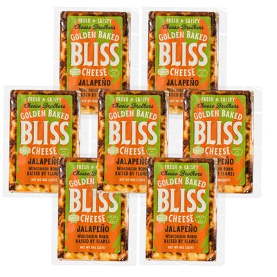 Cheese Bros. Golden Baked Bliss Cheese | Made in Wisconsin | Heat & Eat | Jalapeno | 7 Pack