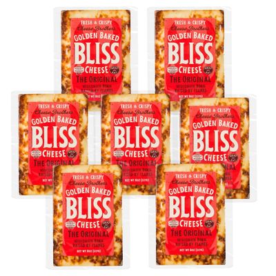 Cheese Bros. Golden Baked Bliss Cheese | Made in Wisconsin | Heat & Eat |Original | 7 Pack