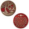 1 to 50 Year Twisted Tree of Life Sobriety Coin - Gold Plated AA Chips & Medallions - 49 Year Sobriety Coin - Red view 3