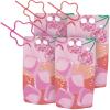 Summer Disco' Multicolor Drink Pouches with Red & Pink Flower Shaped Straws, 18 oz. (4 Count) - Perfect for Luaus, Birthdays & Tropical- Themed Parties view 1