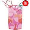 Summer Disco' Multicolor Drink Pouches with Red & Pink Flower Shaped Straws, 18 oz. (4 Count) - Perfect for Luaus, Birthdays & Tropical- Themed Parties view 3