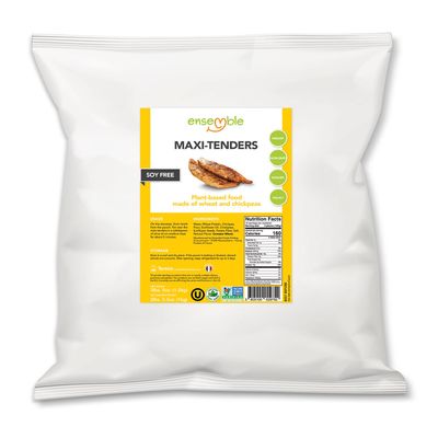 ENSEMBLE Plant-Based Meat Alternative Maxi Tenders 3.31 lbs (1.5 kg) | Shelf-Stable | Non-GMO | Soy Free | 100% Vegan | Kosher, Halal