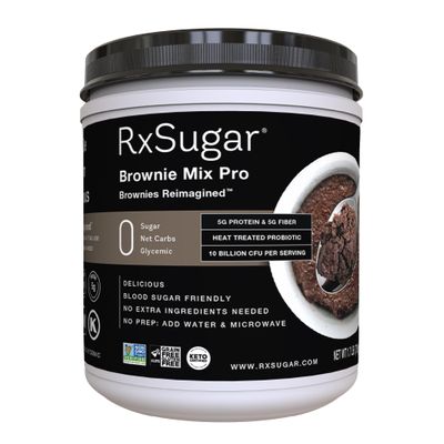 RxSugar Brownie Mix Probiotic 1.7 lbs | 0 Net Carbs | Keto Certified | Non-GMO Project Verified | Gluten-Free | Chocolate Mug Brownie Allulose - 2 Pack