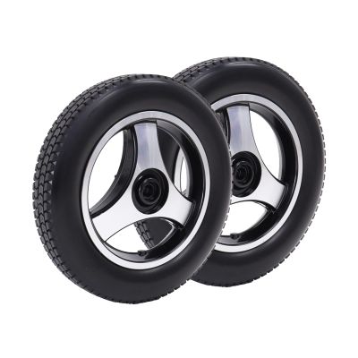 12 1/2 2 1/4 Wheelchair Wheels Assembly 1 Pair, 12in Rear Wheel Replacement for Electric Wheelchair, Solid Polyurethane Tire
