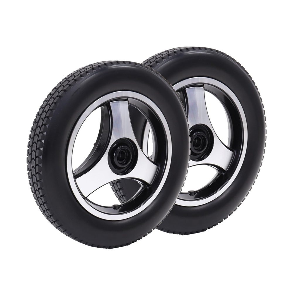 12 1/2 2 1/4 Wheelchair Wheels Assembly 1 Pair, 12in Rear Wheel Replacement for Electric Wheelchair, Solid Polyurethane Tire