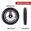 12 1/2 2 1/4 Wheelchair Wheels Assembly 1 Pair, 12in Rear Wheel Replacement for Electric Wheelchair, Solid Polyurethane Tire view 3
