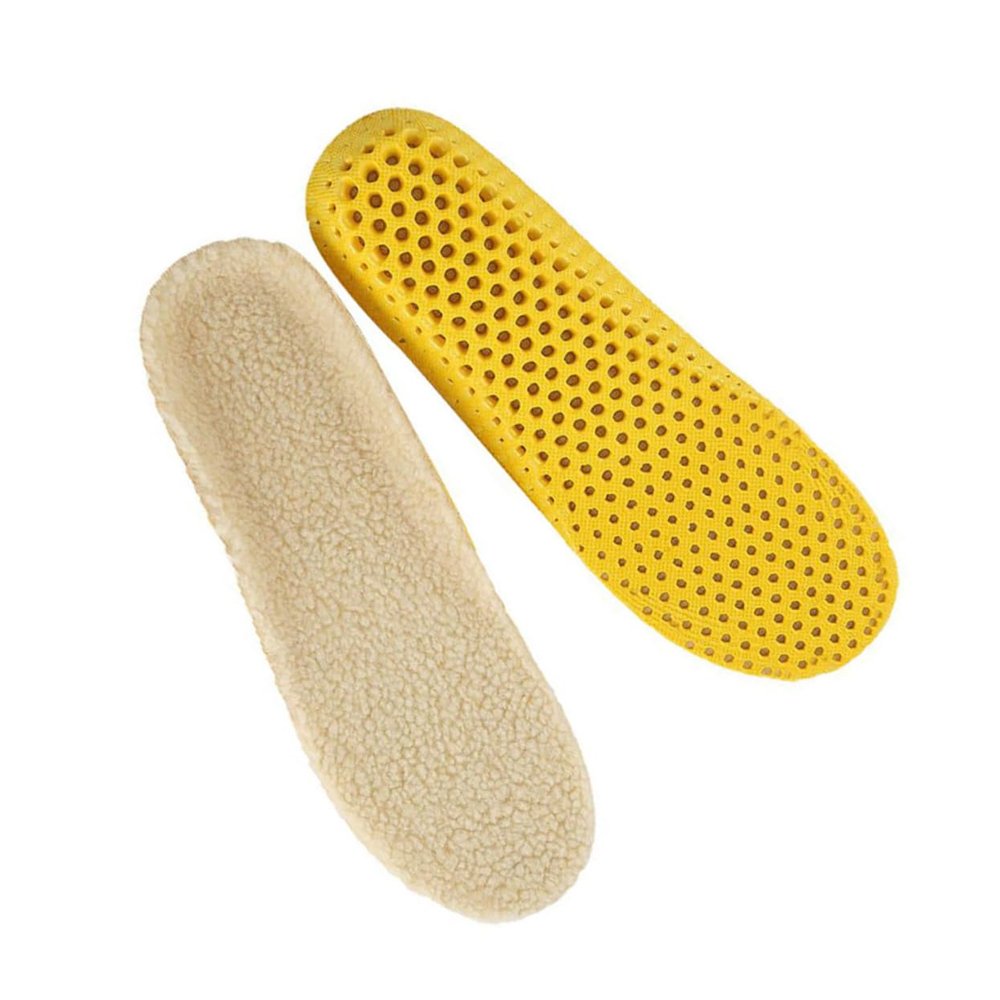 2 Pair Heated Hair Rollers Full Length Insole Orthotics Insoles Plantar Fur Fleece Insole Breathable Shoes Insert Imitation Wool Thermal Insoles Wool Slipper Orthopedic Snow Boots/63