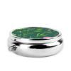 Flowers and Plantsround Pill Box, 3 Compartment Round Pill Box Organizer, ^Portable Travel Pill Box for Traveling. view 3