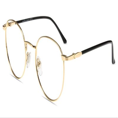 Firmoo Blue Light Blocking Glasses for Computer Reading Retro Metall Round Frame for Women Men 0.75x Gold