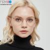 Firmoo Blue Light Blocking Glasses for Computer Reading Retro Metall Round Frame for Women Men 0.75x Gold view 2
