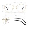 Firmoo Blue Light Blocking Glasses for Computer Reading Retro Metall Round Frame for Women Men 0.75x Gold view 4