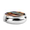 Sunset Beach Hammockround Pill Box, 3 Compartment Round Pill Box Organizer, ^&Portable Travel Pill Box for Traveling. view 3
