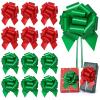 12 pcs Large Christmas Bows for Gift Wrapping, 5inch Wide Xmas Pull Bows for Presents, Gift Baskets, Christmas Tree, Wine Bottles, Decorations (red and Green) view 1