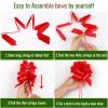 12 pcs Large Christmas Bows for Gift Wrapping, 5inch Wide Xmas Pull Bows for Presents, Gift Baskets, Christmas Tree, Wine Bottles, Decorations (red and Green) view 3