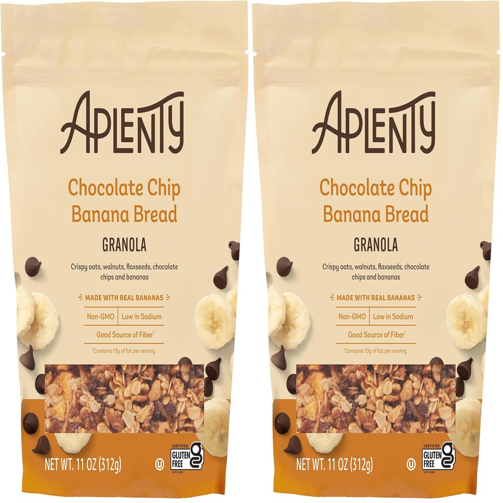 Amazon Brand, Aplenty Chocolate Chip Banana Bread Granola, 11 Oz (Pack of 2)