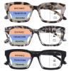 Lirbbur 3 Pack Progressive Multifocal Reading Glasses for Women Men Oprah style Blue Light Blocking Spring Hinger Readers (Multicolor, 2.00, x) view 1