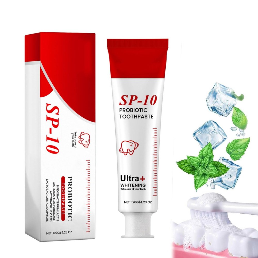 Super Probiotic-10 Toothpaste, Sp-10 Ultra Whitening Toothpaste,Fresh Breath,Sp-10 Probiotic Stain Removal and Whitening Toothpastes, Probiotic Toothpastes (1)