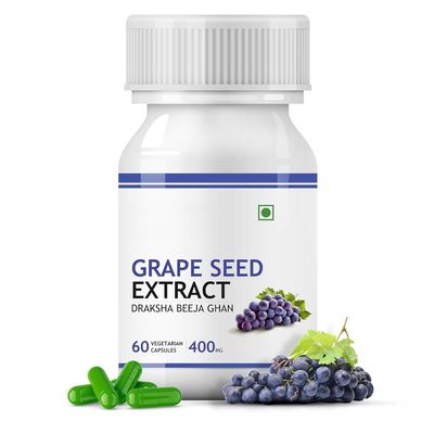 Grape Seed Extract (Proanthocyanidins > 95%) | 400 mg 60 Veg Capsules | Antioxidant Supplement Strengthens Immunity, Promotes Healthy Skin and Hair