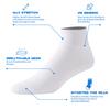 Forcool Diabetic Ankle Socks, Loose Top Extra Wide Non-Binding and Cushioned for Men's Women's, Black White, Large, 6 Pairs view 4